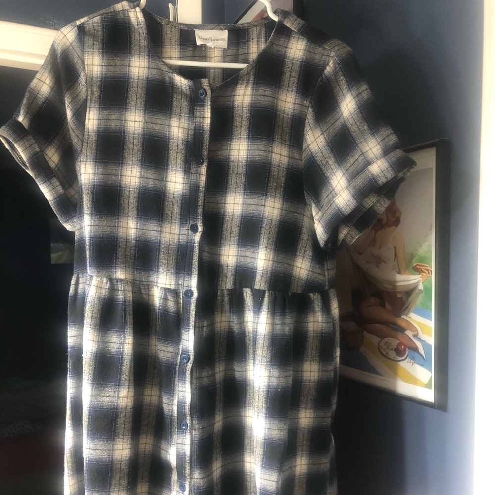 Grunge flannel baby doll dress